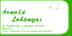 arnold lohonyai business card